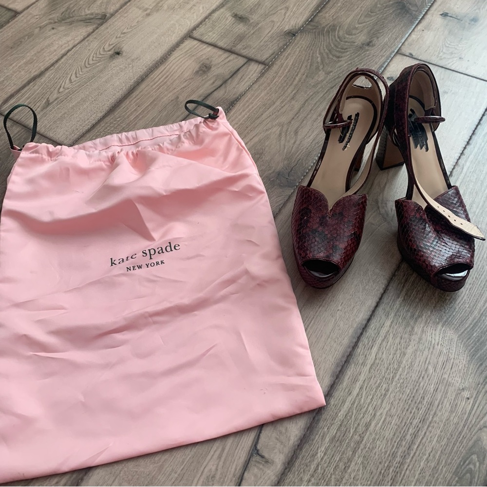 Brand New Kate Spade Red Croc Heels